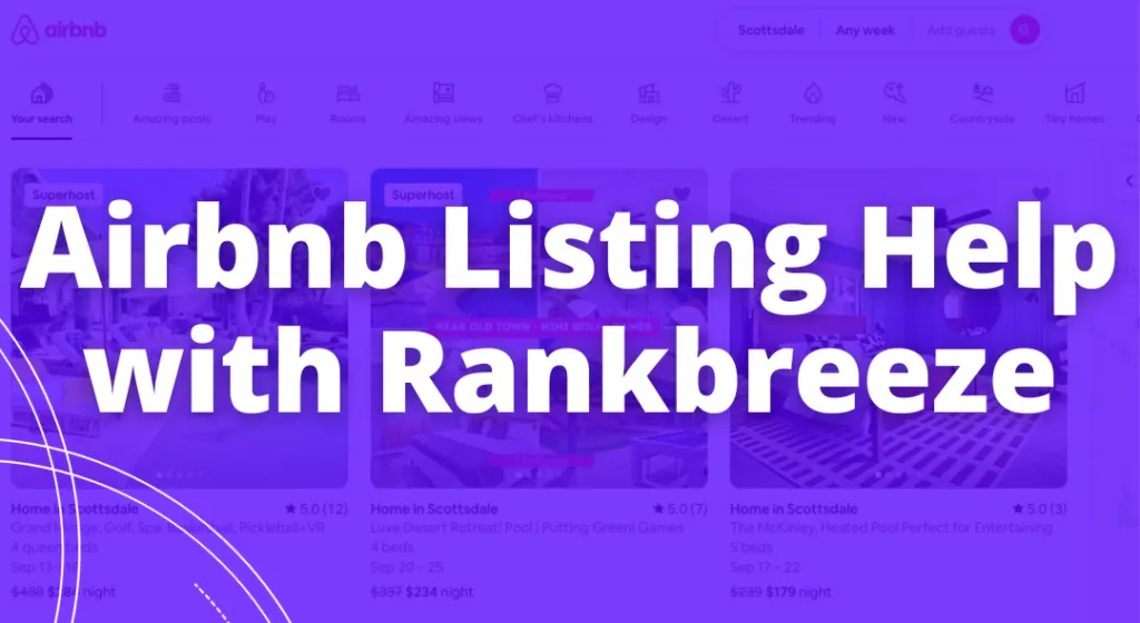 Airbnb Listing Help with Rankbreeze blog graphic.