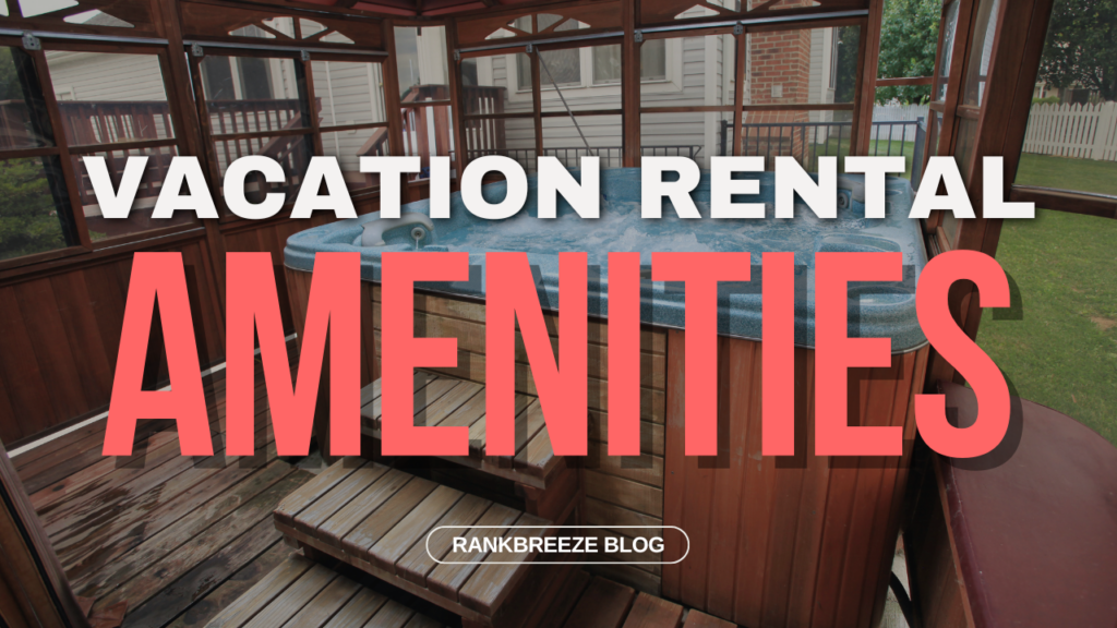 Vacation rental amenities in front of a hot tub